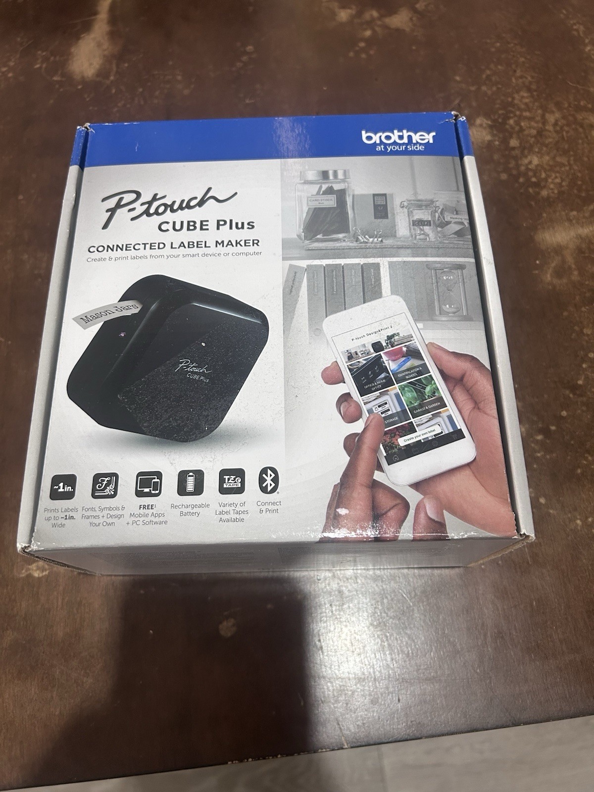 Brother P-Touch Cube Plus Label Maker Printer Bluetooth 5x5x2.6" Open Box