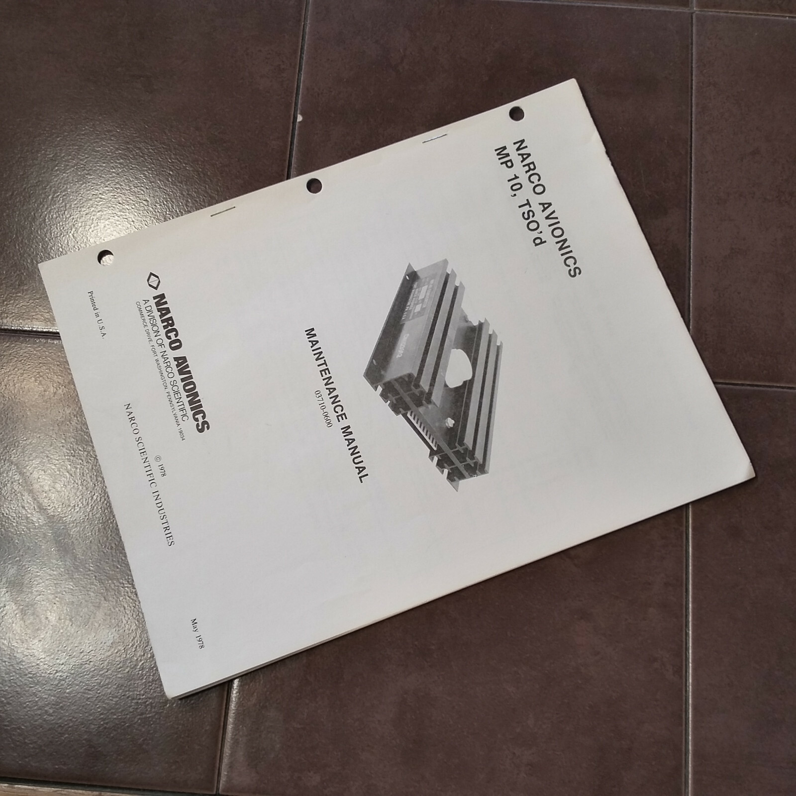 Narco MP 10 Install, Service & Parts Manual.