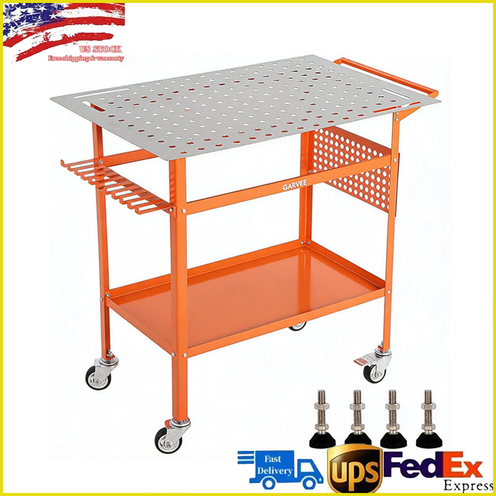 36"x24" Steel Welding Table,800lbs Capacity Workbench,Portable,Lockable Casters