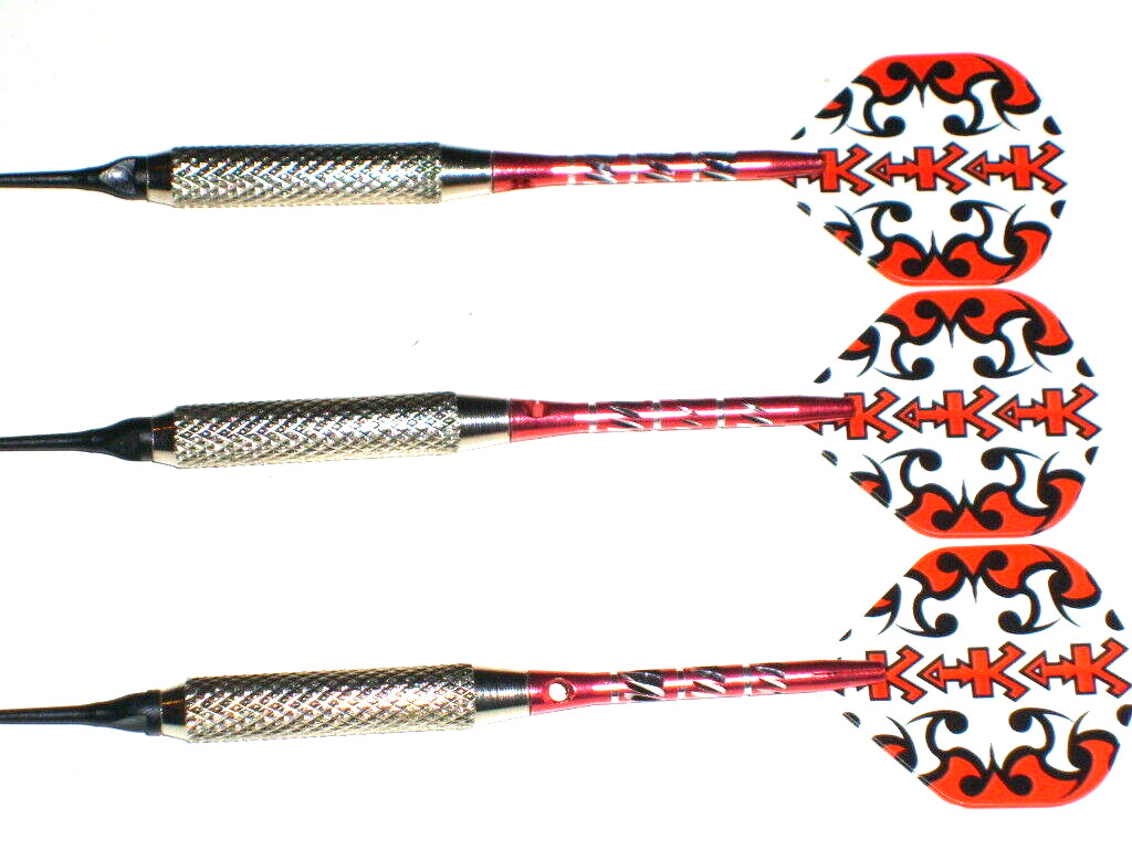 Soft Tip Darts Used, 17 Gram Plated with New Aluminum Shafts & Flights  #1882