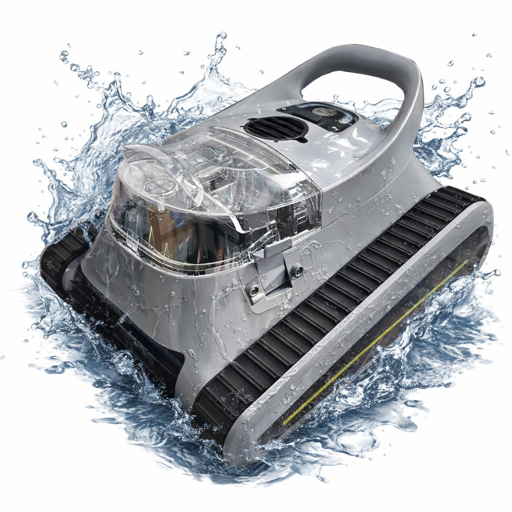 Automatic Robotic Pool Cleaner for In-Ground Pools Wall Climbing Scrubber Brush