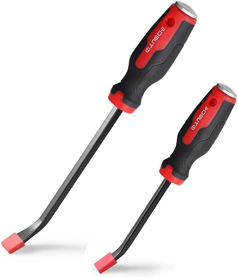 Pry Bar Set 8" 12", 2-Piece Heavy Duty Pry Bar with Ergonomic Handle and Strike