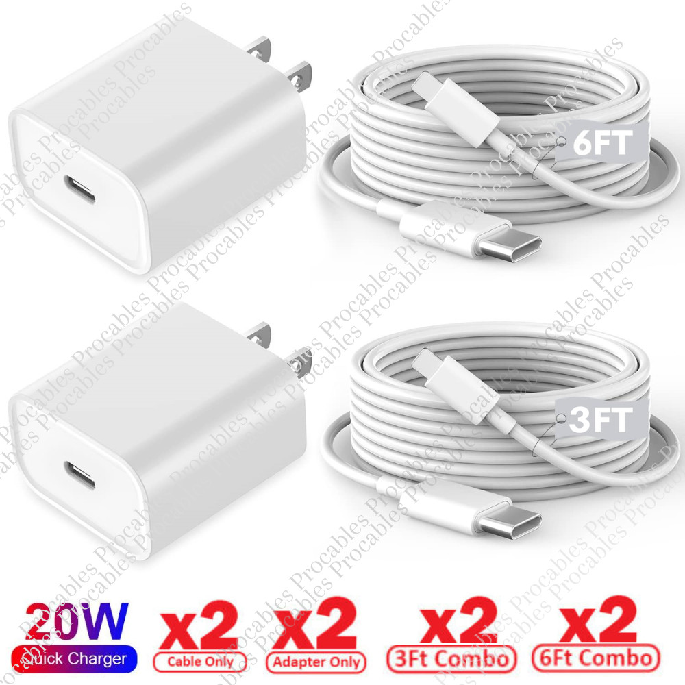 2Pack 2023 Upgrade Super Fast Charger Type C For iPhone 14 13 12 11 Pro Max Xs 8