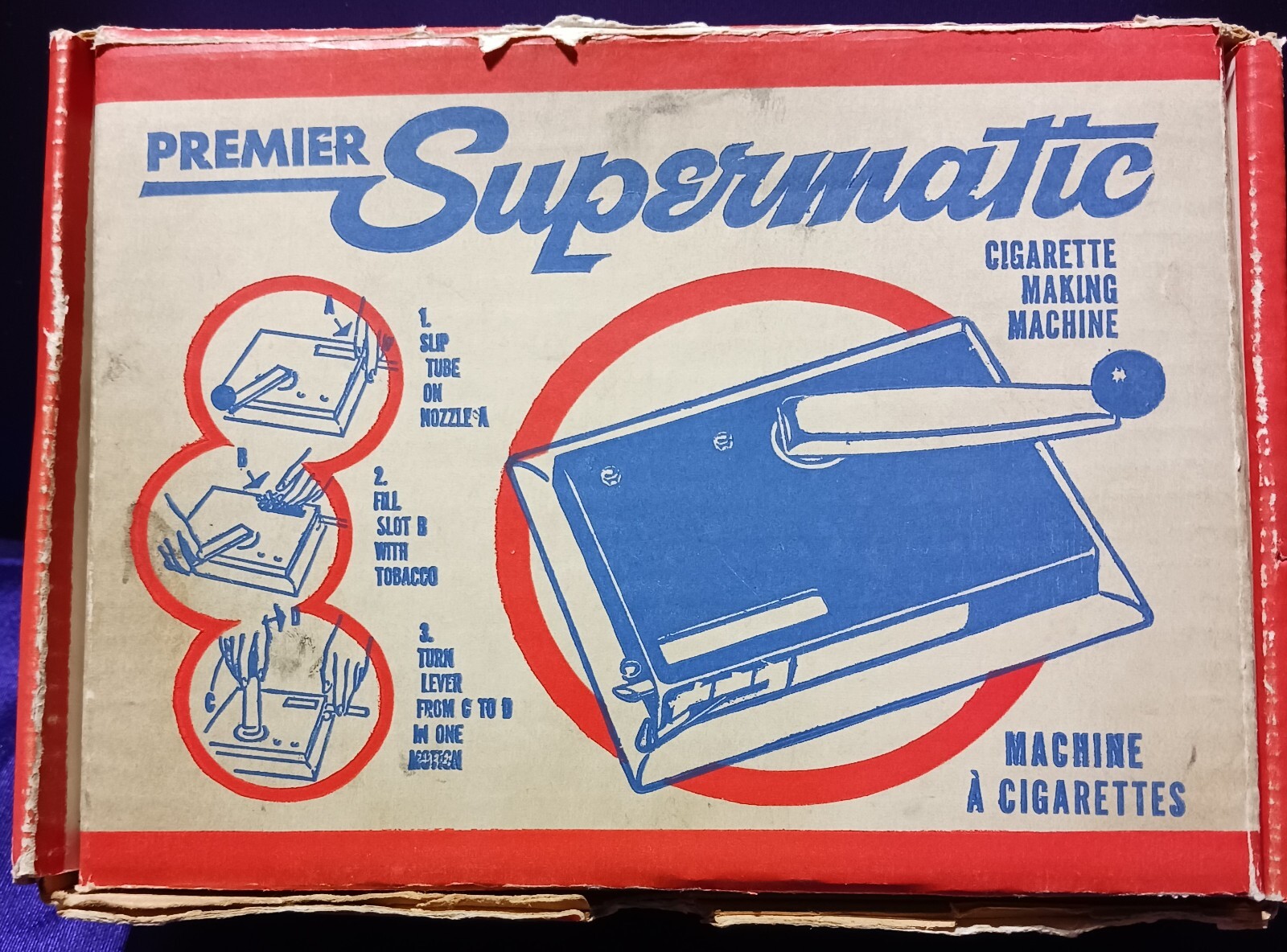 Premier Supermatic Vintage Cigarette Making Machine Pre-owned Original Box