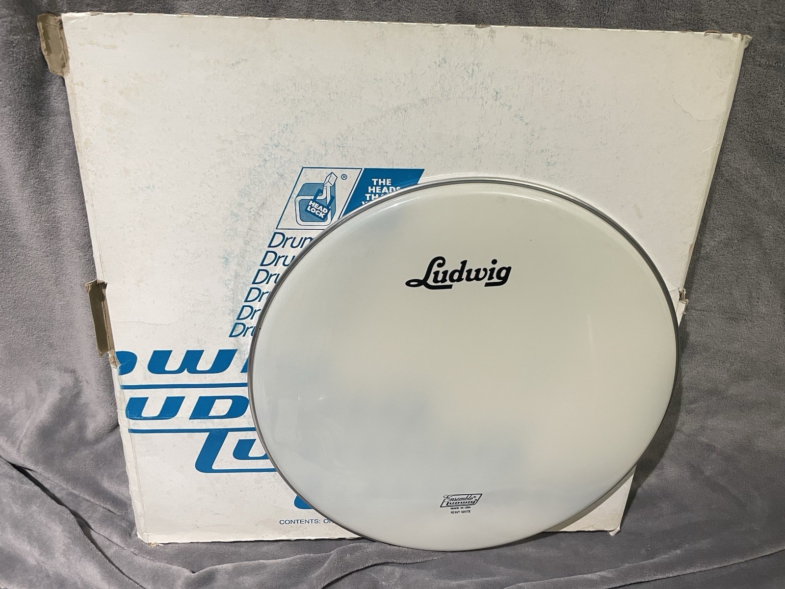 Ludwig 80s Vintage 18” Bass Drum Head Smooth White Drumhead New Old Stock NOS