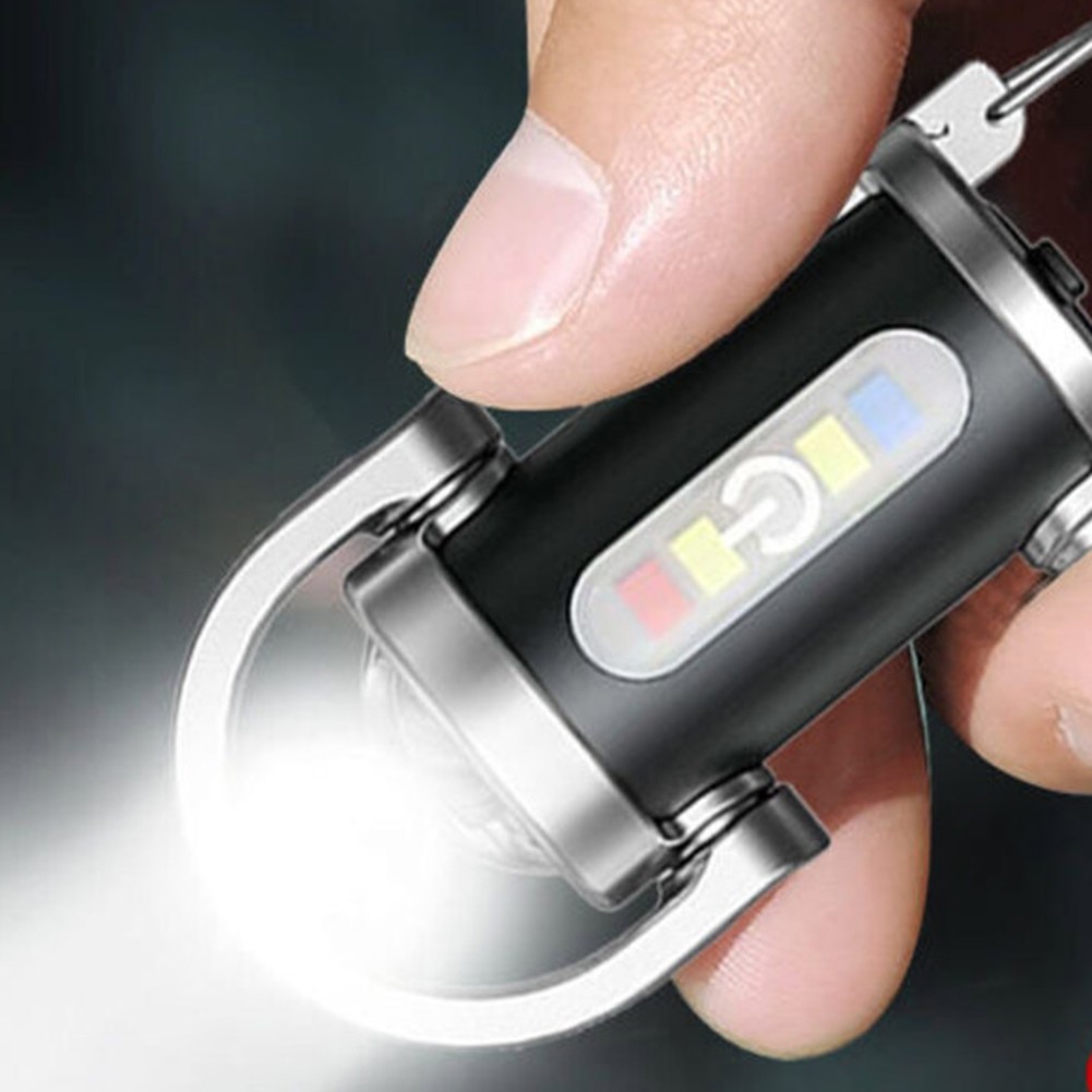For Outdoor Mini Keychain Flashlight With USB Power Bank Functionality