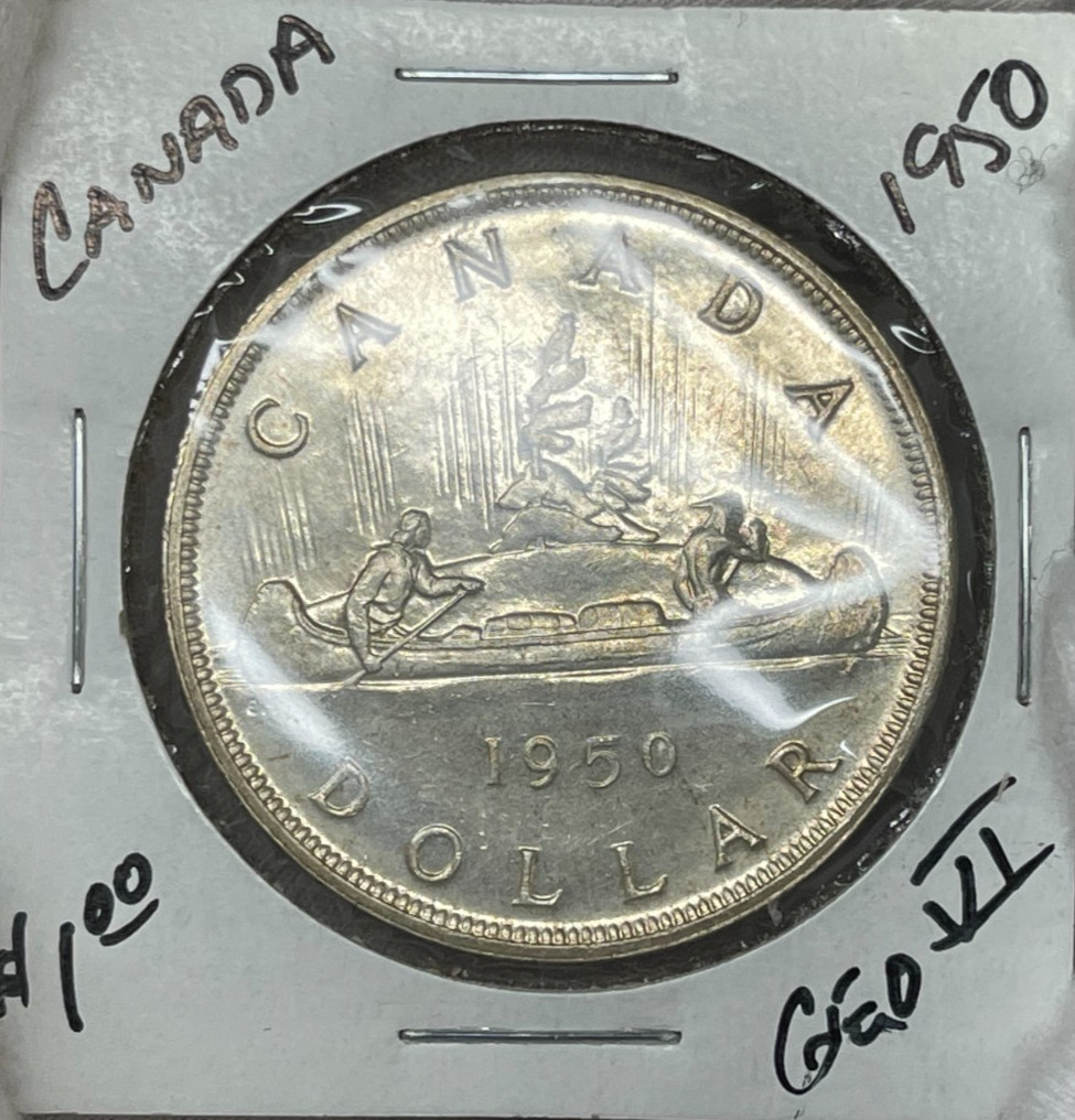 1950 Canada One Dollar Silver Coin Excellent Condition