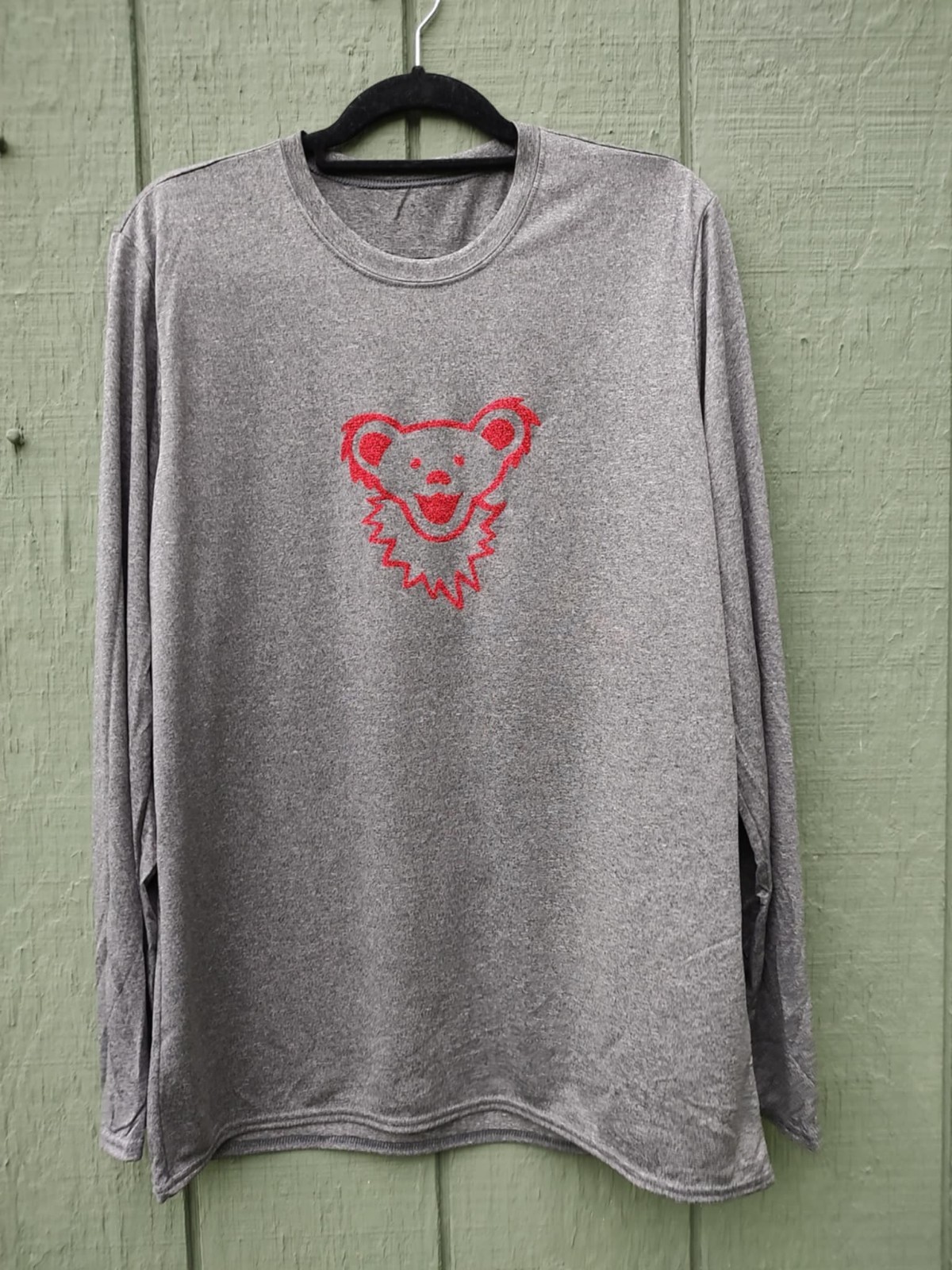 NWOT Grateful Dead Custom Glitter Dead Bear Long Sleeve Dri Fit Shirt Size Sm