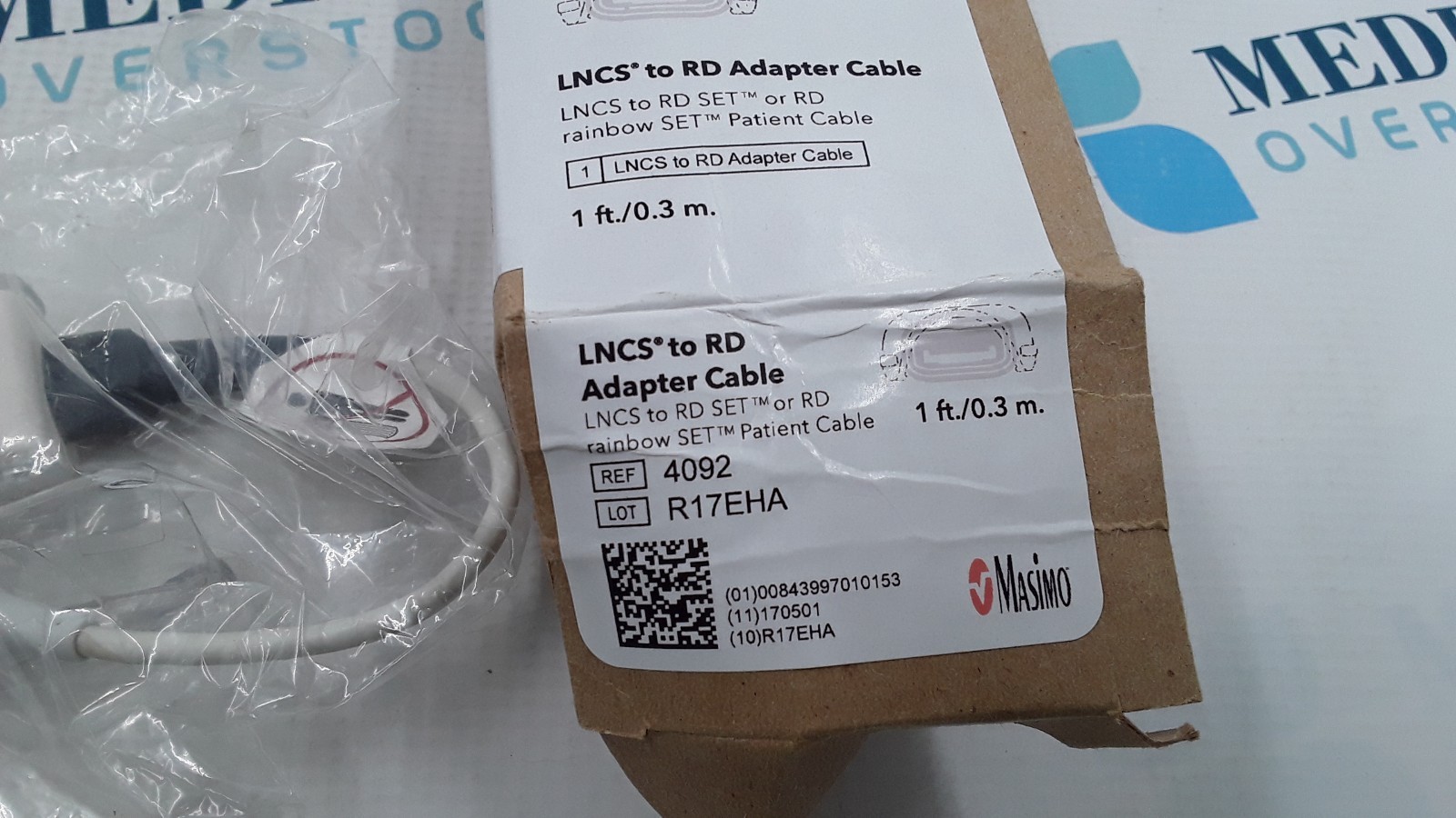 Masimo LNCS to RD Adapter Cable 1ft REF 4092