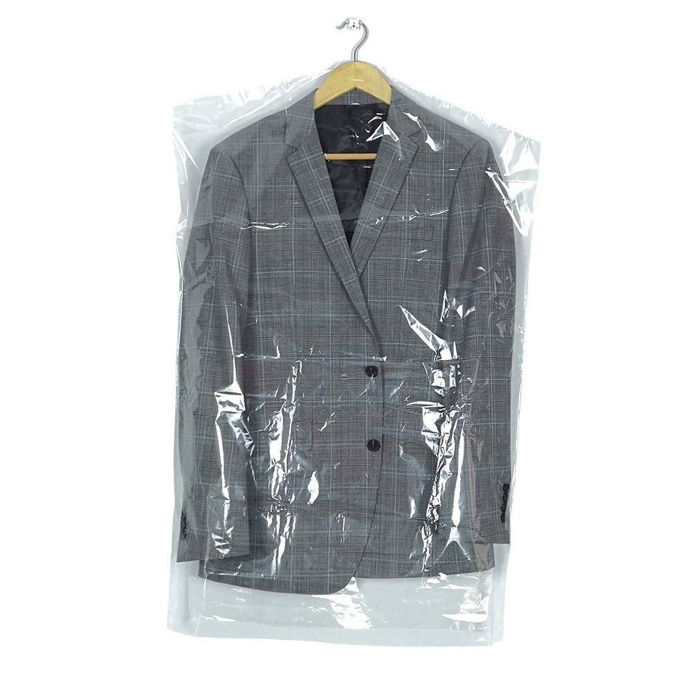 30 Pack Clear Plastic Clothes Covers 35.4inch Dry Cleaning Hanging Dust Proof...