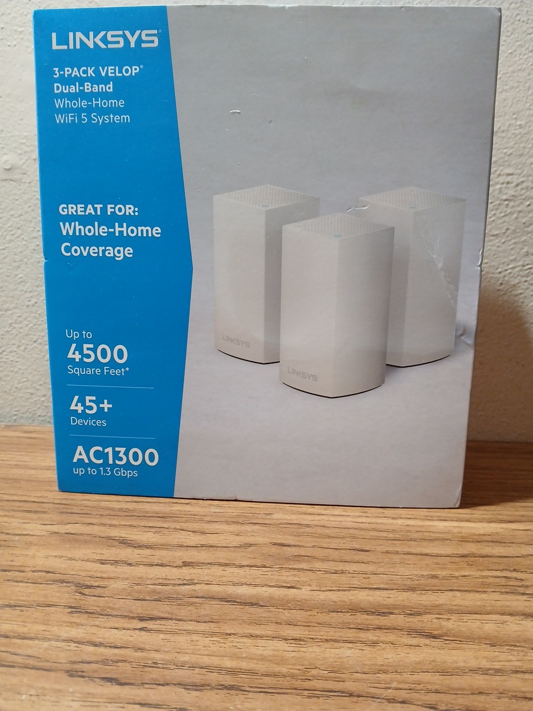 Linksys AC1300 3-pack Set VELOP Dual-Band WiFi 5 System Booster White