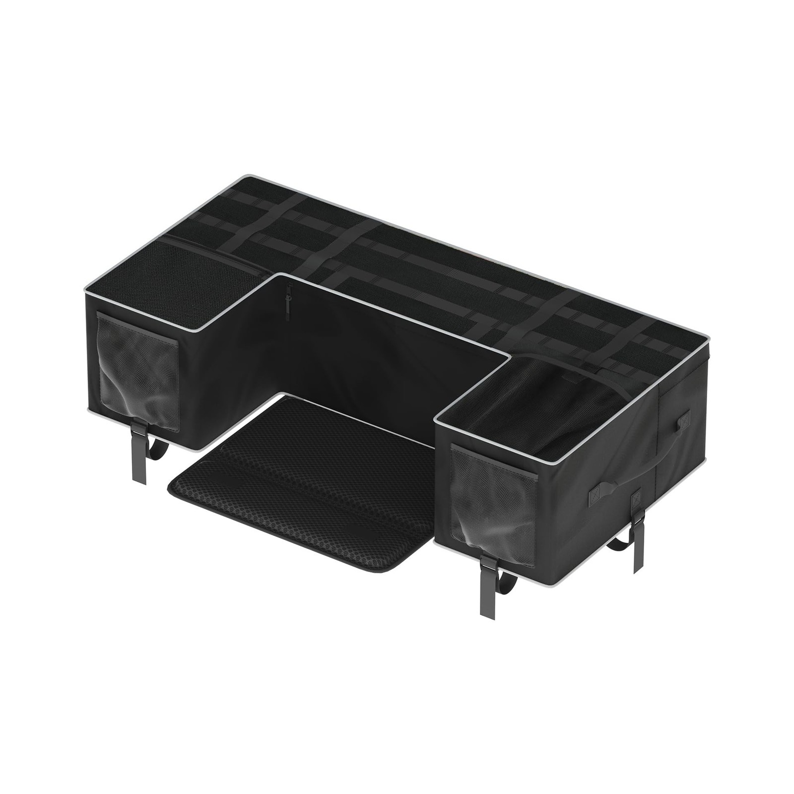 SUNPIE ATV Rear Rack Cargo Bag with Seat Cushion Pad, Soft Black Storage Bag ...