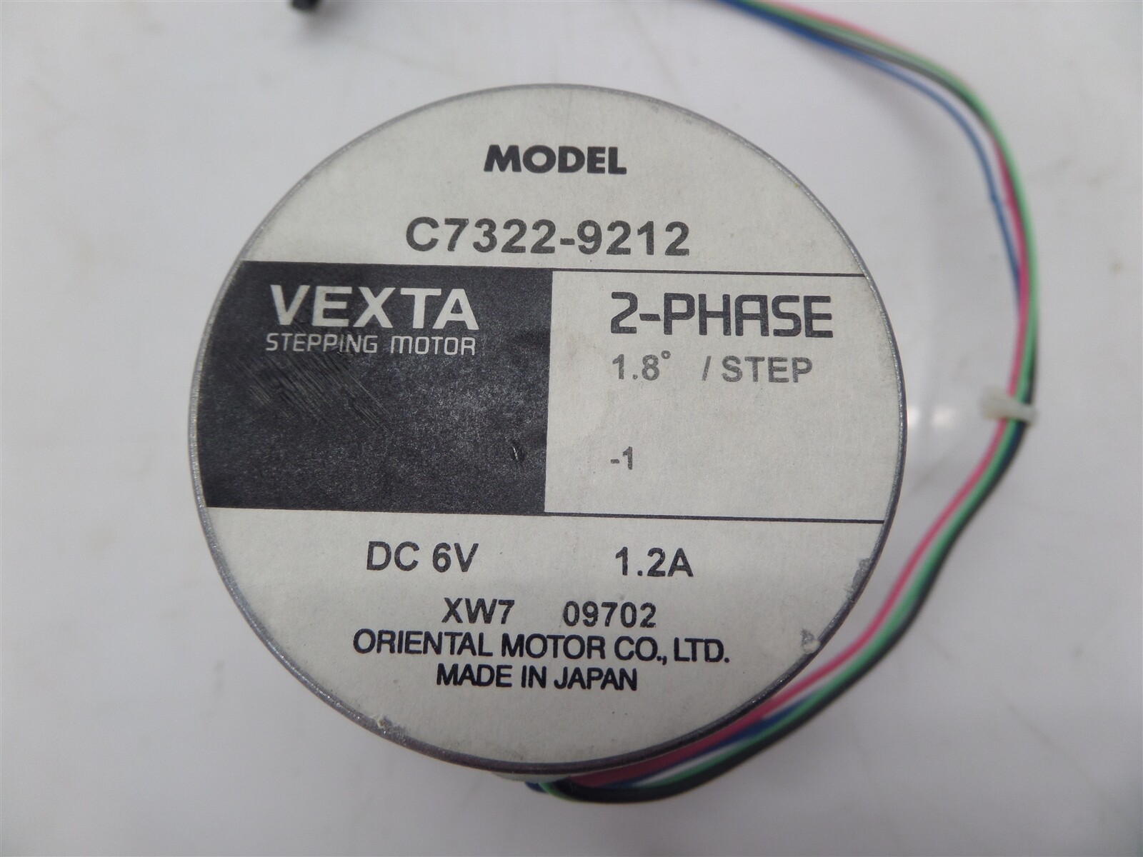 Vexta C7322-9212 2-Phase Stepping Motor 6VDC 1.2A