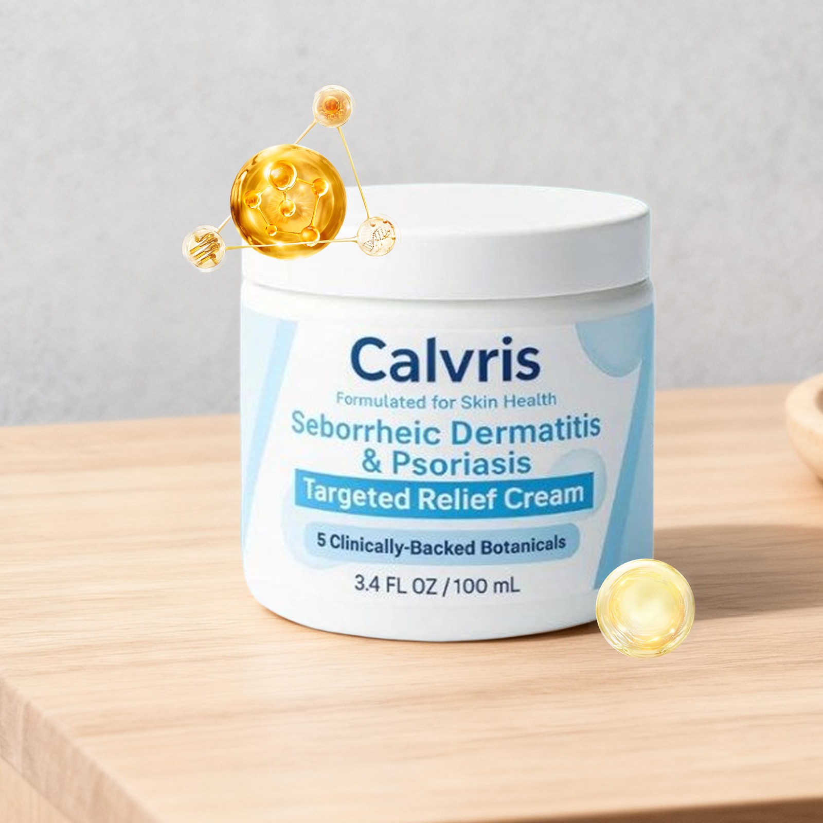 Calvris Seborrheic D-ermatitis Anti Itch Cream Soothing Natural Moisturizer 100g