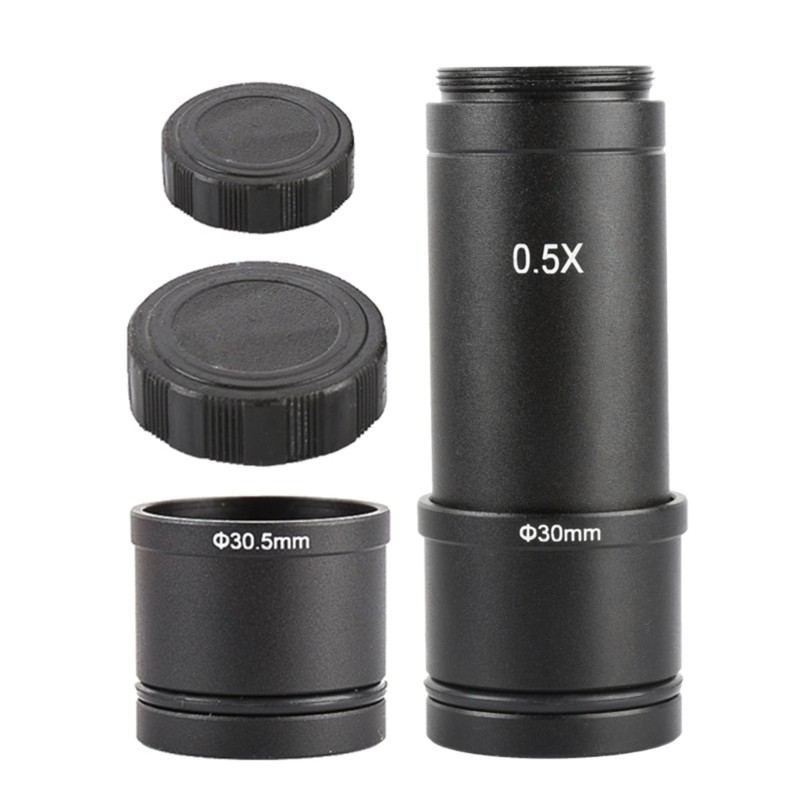 Microscope Adapter, 0.5X C Mount 30/30.5mm Adapter for CCD Camera Eyepiece Lens