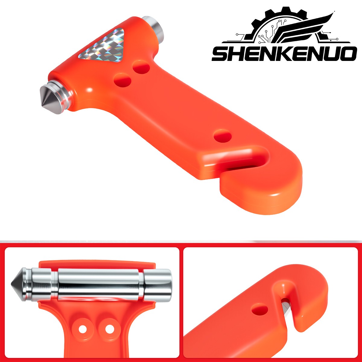 Emergency Glass Breaker / Window Hammer w/ Seatbelt Cutter Compact US Stock