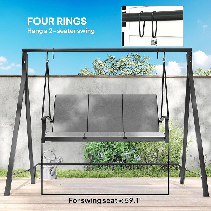 Steel Swing Frame A-Frame Design Customizable Outdoor Patio Swing Stand New