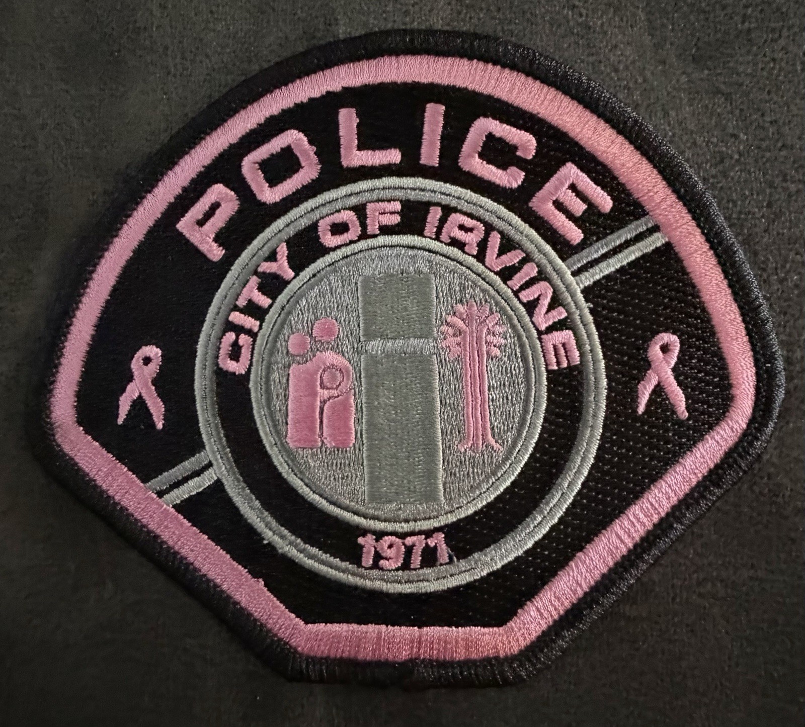 California Pink (Cancer Awareness) Patch. Irvine Police Dept.
