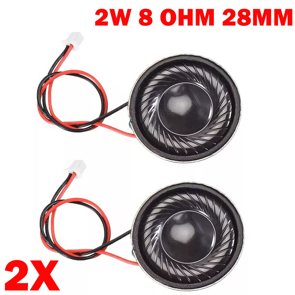 2Pc 2W 8 Ohm Micro Internal Speaker Magnet Loudspeaker 28mm Dia With Pin Wire