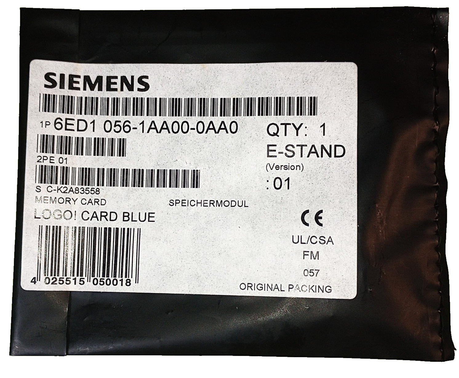 Siemens LOGO! Card Blue Memory Card 6ED1 056-1AA00-0AA0 (  6ED1056-1AA00-0AA0 )