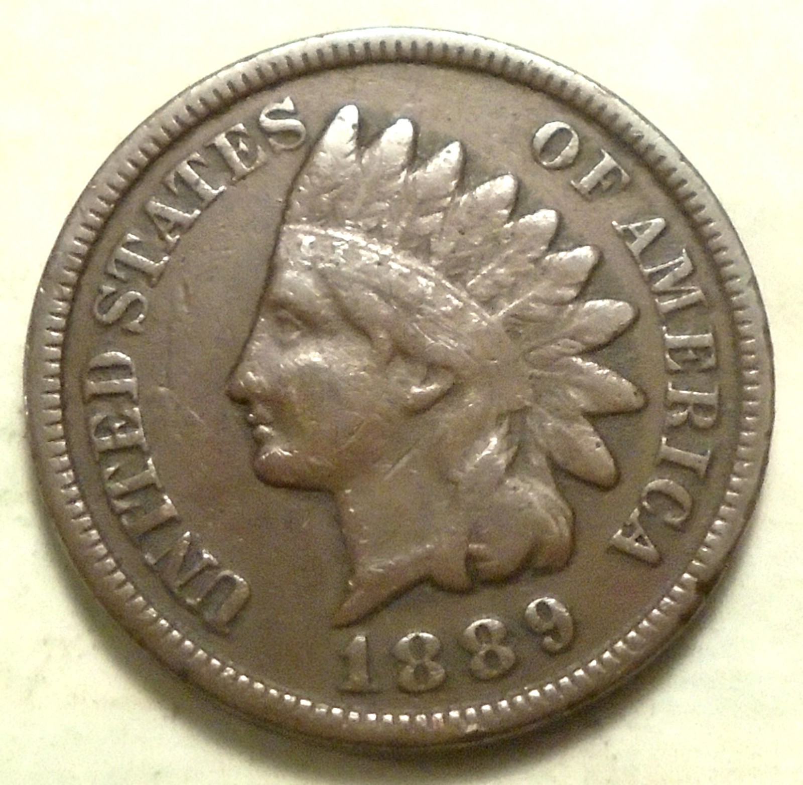 1889 Indian Head Cent VF VERY FINE 48.8 Million FuLL LIBERTY 19th Century Nice!