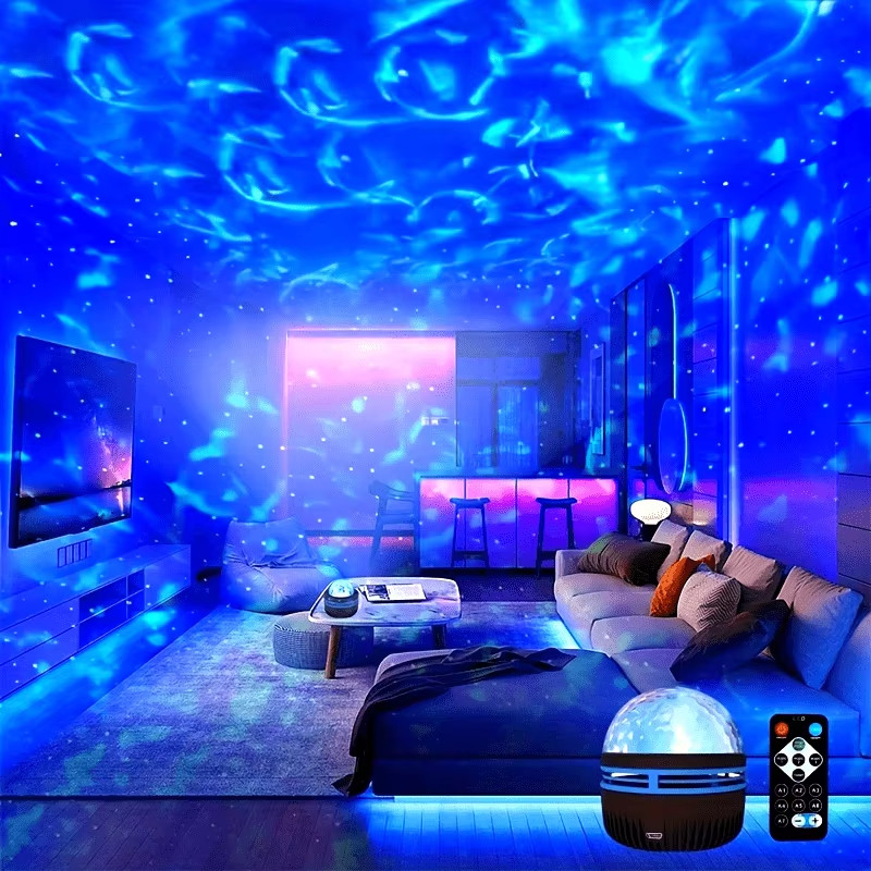 RGB Galaxy Star Projector Ocean Wave Lamp USB Remote