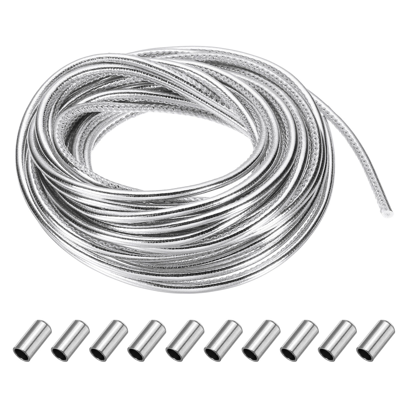Round Leather Cord, Colored Leather String with Cord End Caps, Silver