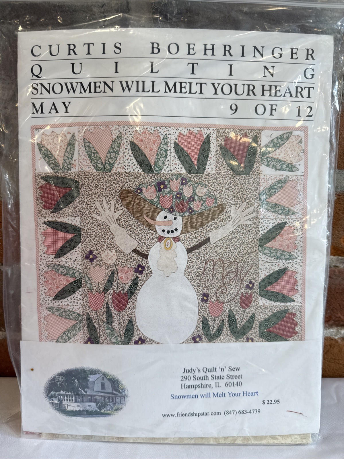 Vtg 1998 Curtis Boehringer Quilt Pattern With Pattern Stencils May  Snowman