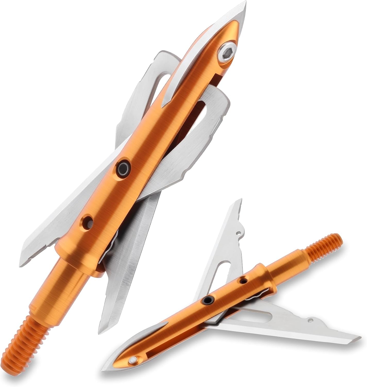 Hunting Broadheads 6PK 100 Grains 420 Stainless Steel 3 2 inch cut, Orange