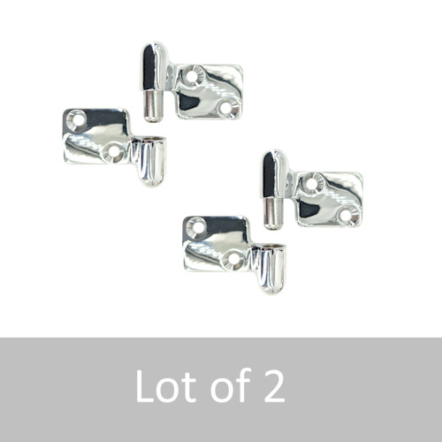 Motor Box Take Apart Hinge - Chrome Plated CA377 Brass - Boat OEM {Lot of 2}