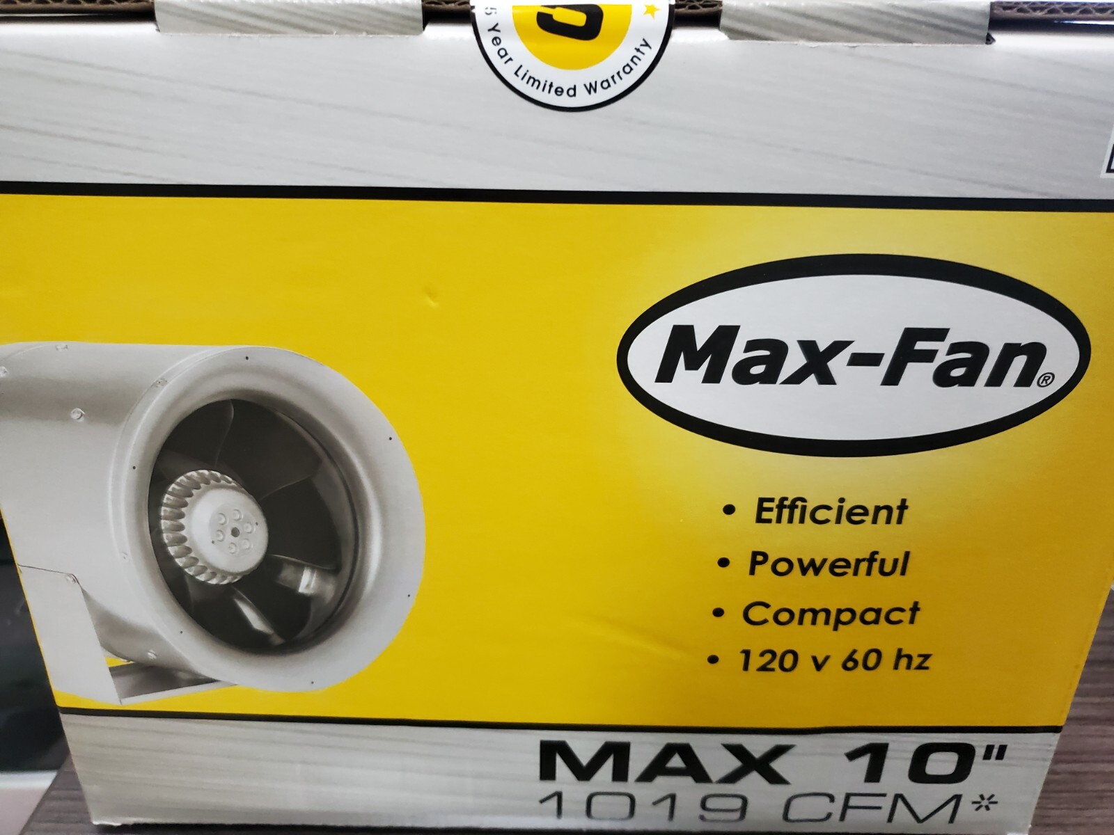 Max-Fan Powerful Efficient Compact Fan - 10" - 1019 CFM  - 120v - 60hz