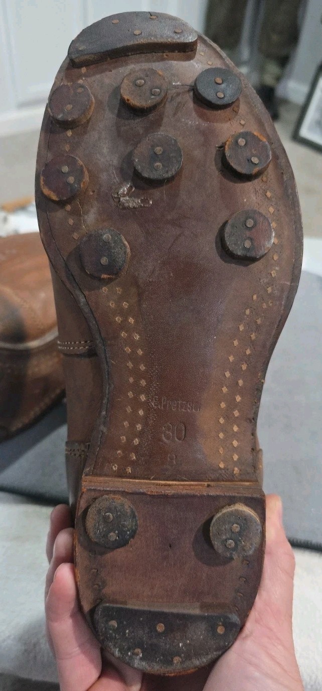 WWII German East Front Sentry Winter Boots Cut Down Maker Marked Original