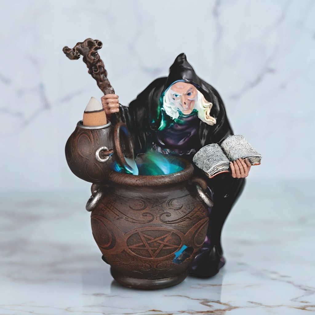 5.75"H LED Witch Making Potion Figurine Ornament Home Decor Unique Gift