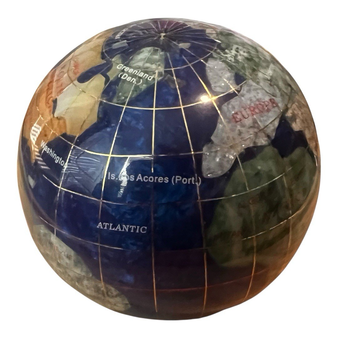 3in Inlaid GemStone Globe