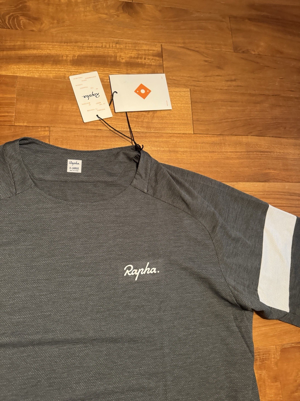 RAPHA MEN'S TRAIL TECHNICAL T-SHIRT Dark Grey/Light Grey Size XL