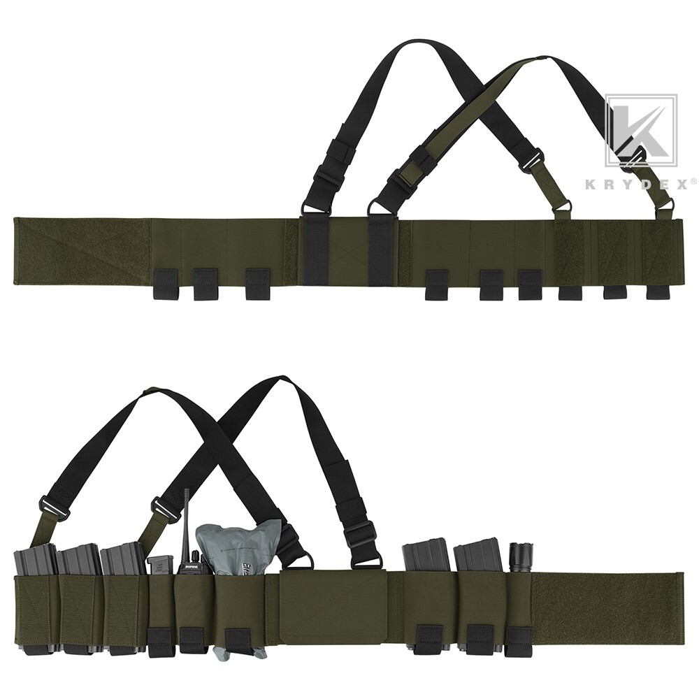 KRYDEX Concealed Carry Low-Vis Chest Rig Pouch Elastic Cummerbund Ranger Green