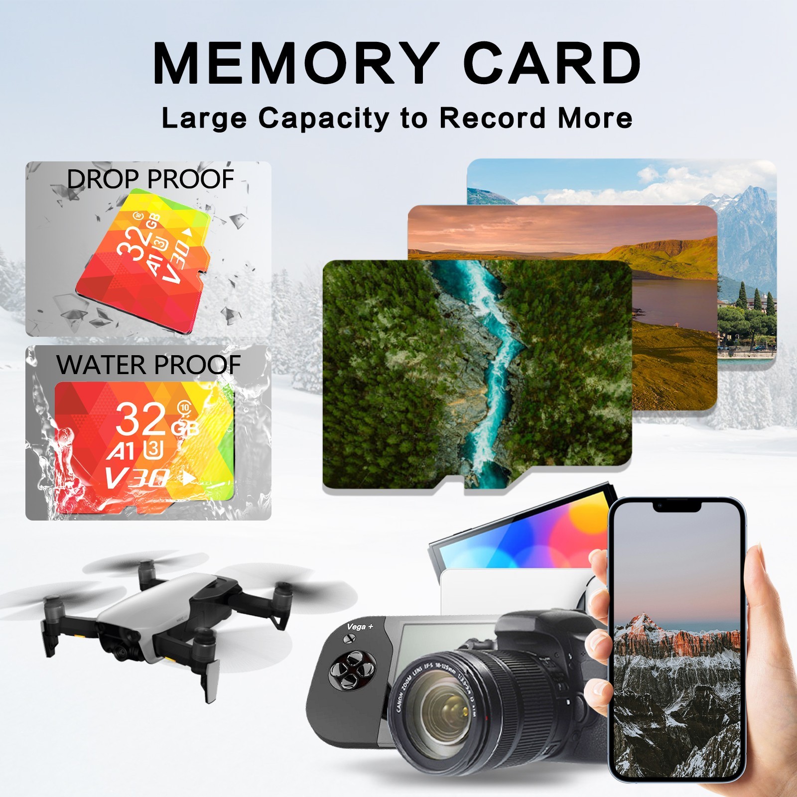 3PCS Micro SD Card Ultra 32GB Micro SD TF Memory Card Adapter lot