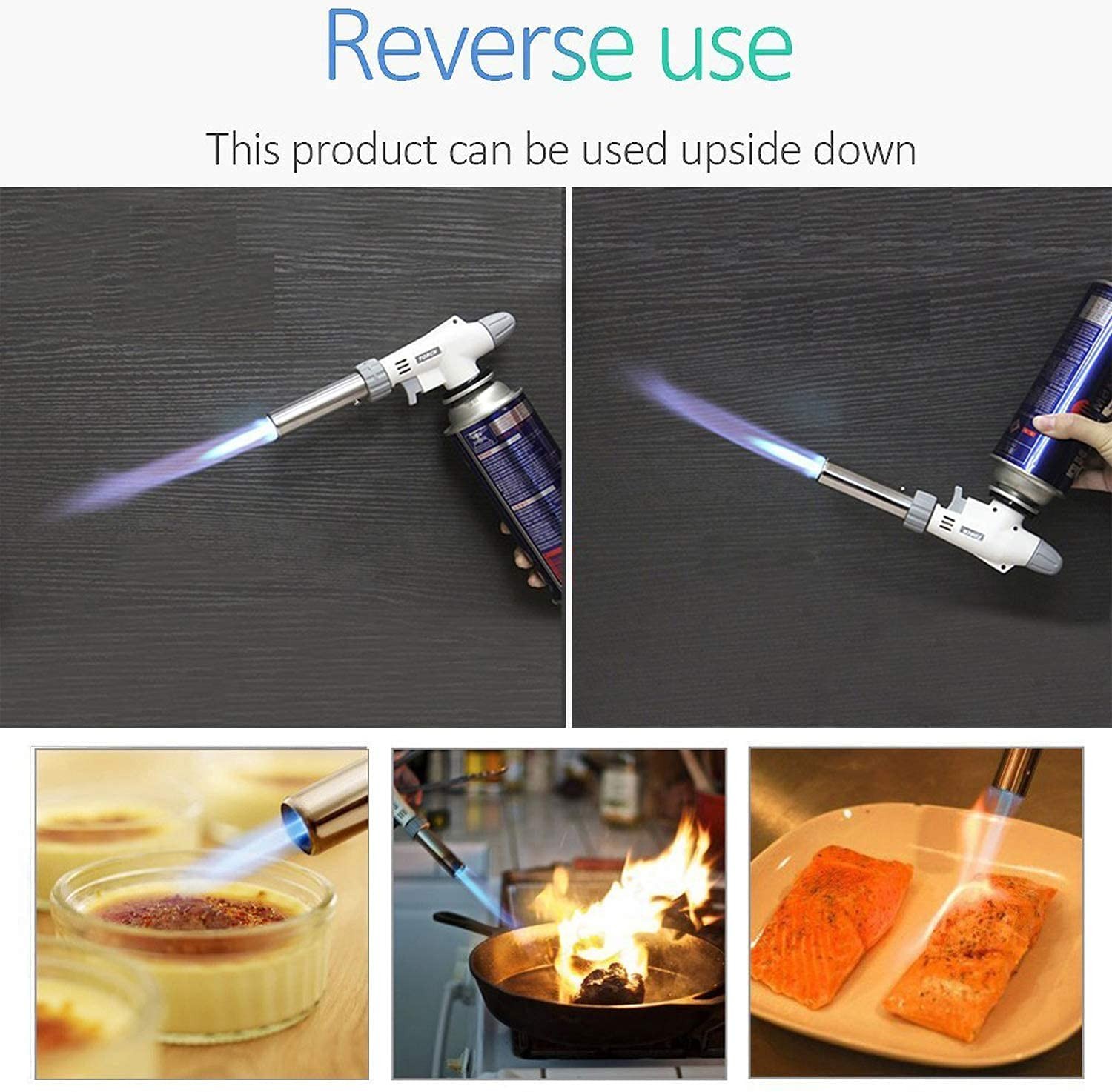 Butane Torch for Cooking, BBQ, Baking, DIY Soldering - Adjustable Flame