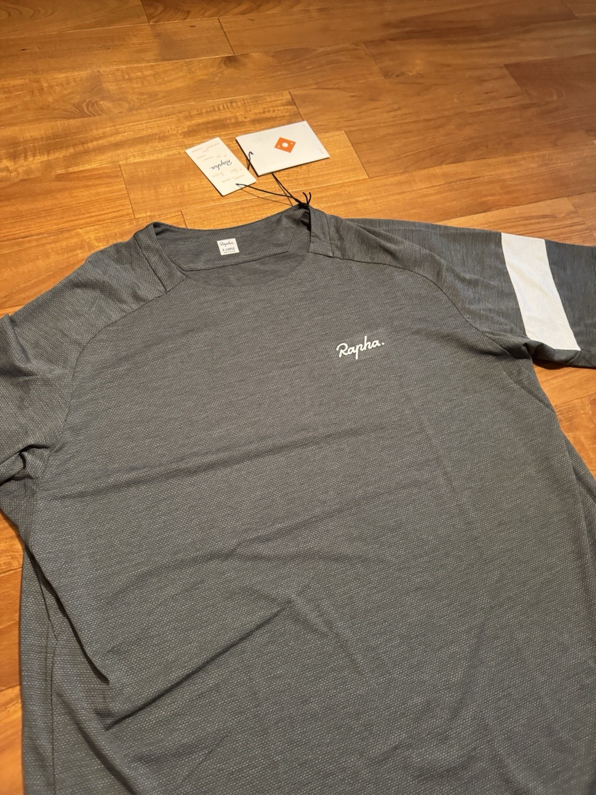 RAPHA MEN'S TRAIL TECHNICAL T-SHIRT Dark Grey/Light Grey Size XL