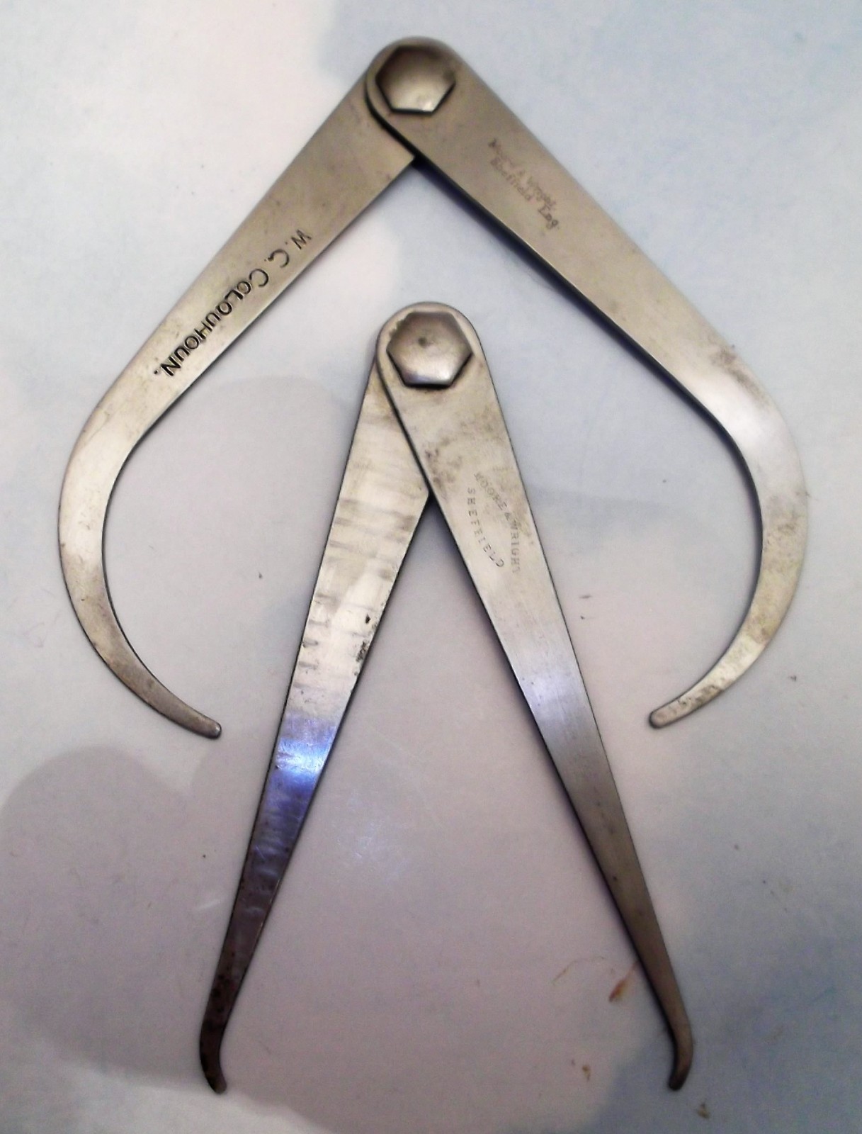 Moore & Wright -England- Lot of 2 Outside Calipers NonSpring
