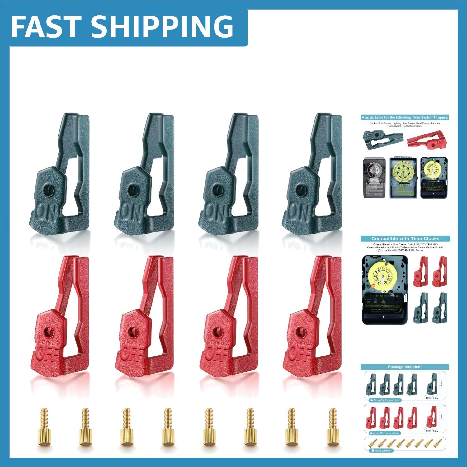 Complete 8-Piece Time Switch Replacement Kit for T100 Series Pool Timers