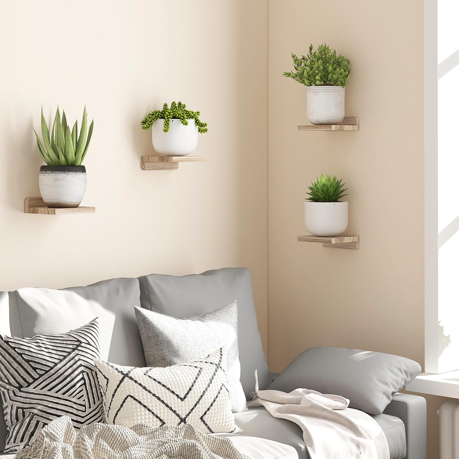 Fixwal Floating Shelves for Wall, Rustic Wood Small Small, Carbonized Black