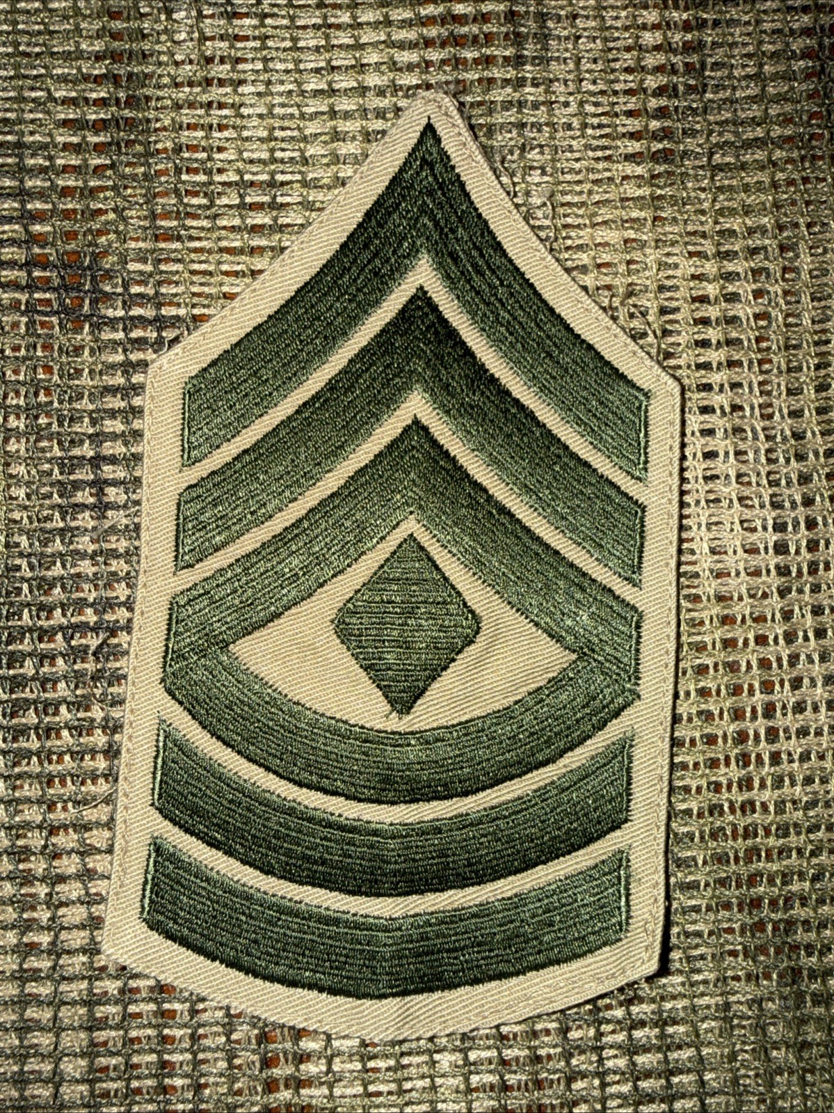 Vintage USMC E-8 Green on Tan Marine Corps 1st First Sergeant Single Patch