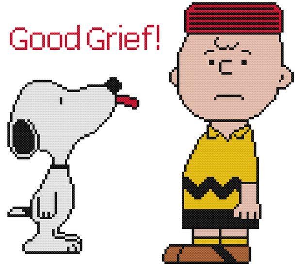 CROSS STITCH+ CRAFT PATTERN Charlie Brown Snoopy Beagle Dog Dish Food Funny