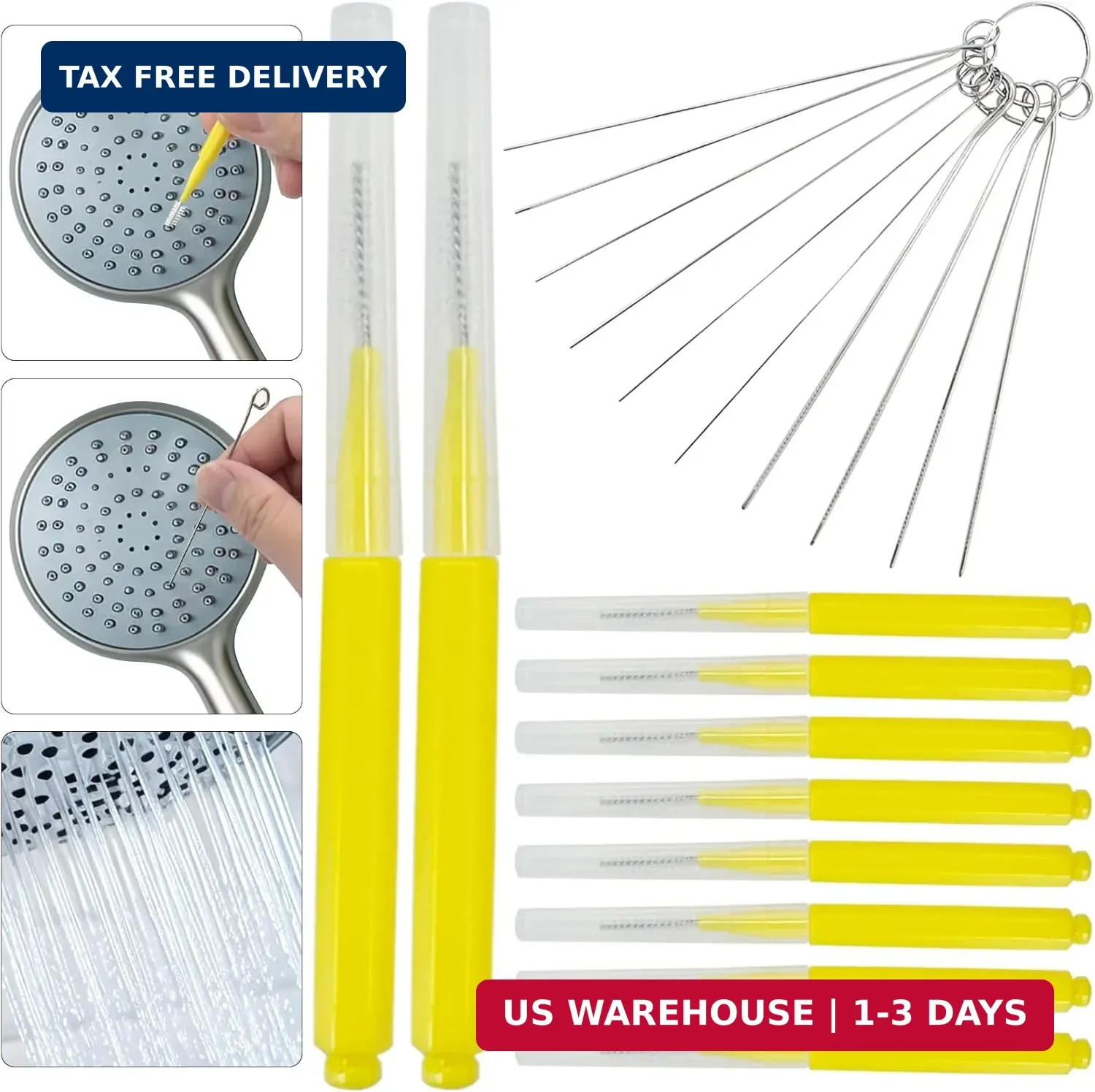 Multi-Size Shower Head Cleaning Tool Set of 20, Showerhead Cleaner Brushes for S