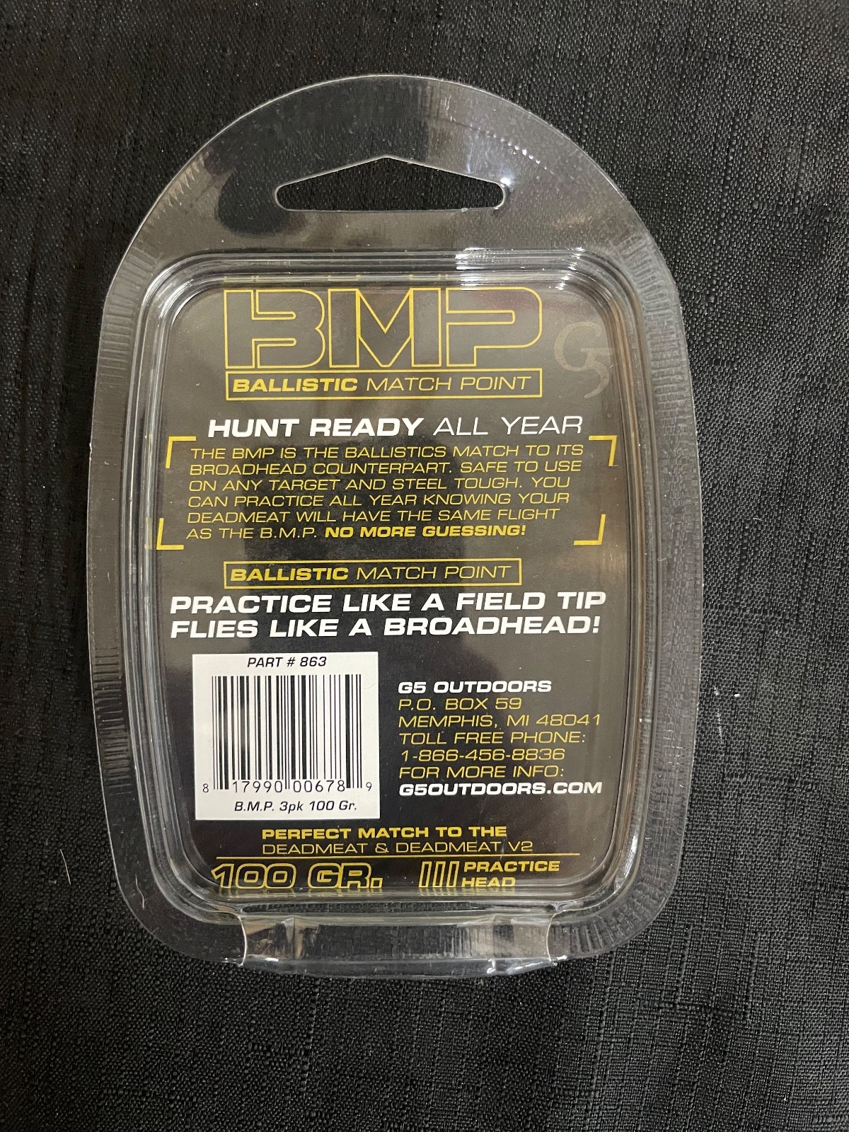G5 Deadmeat 100 Grain BMP Practice Head 3 Pack BRAND NEW