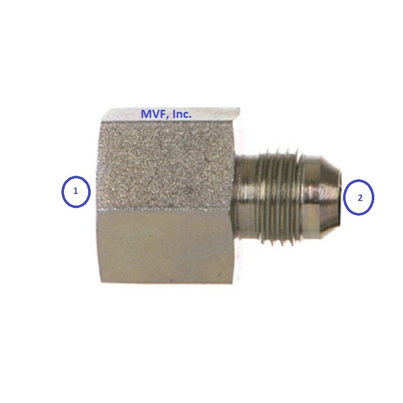 1/2" Female JIC x 3/8" Male JIC Hydraulic 37° Flare to Flare Adapter 2406-08-06
