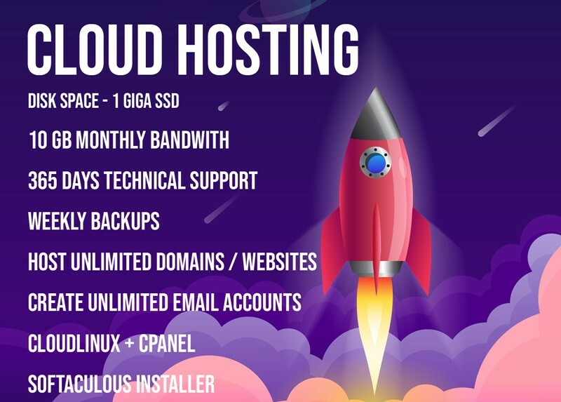 Cloud Hosting 1 GB SSD + Unlimited Domains + SSL + Wordpress + Unlimited emails