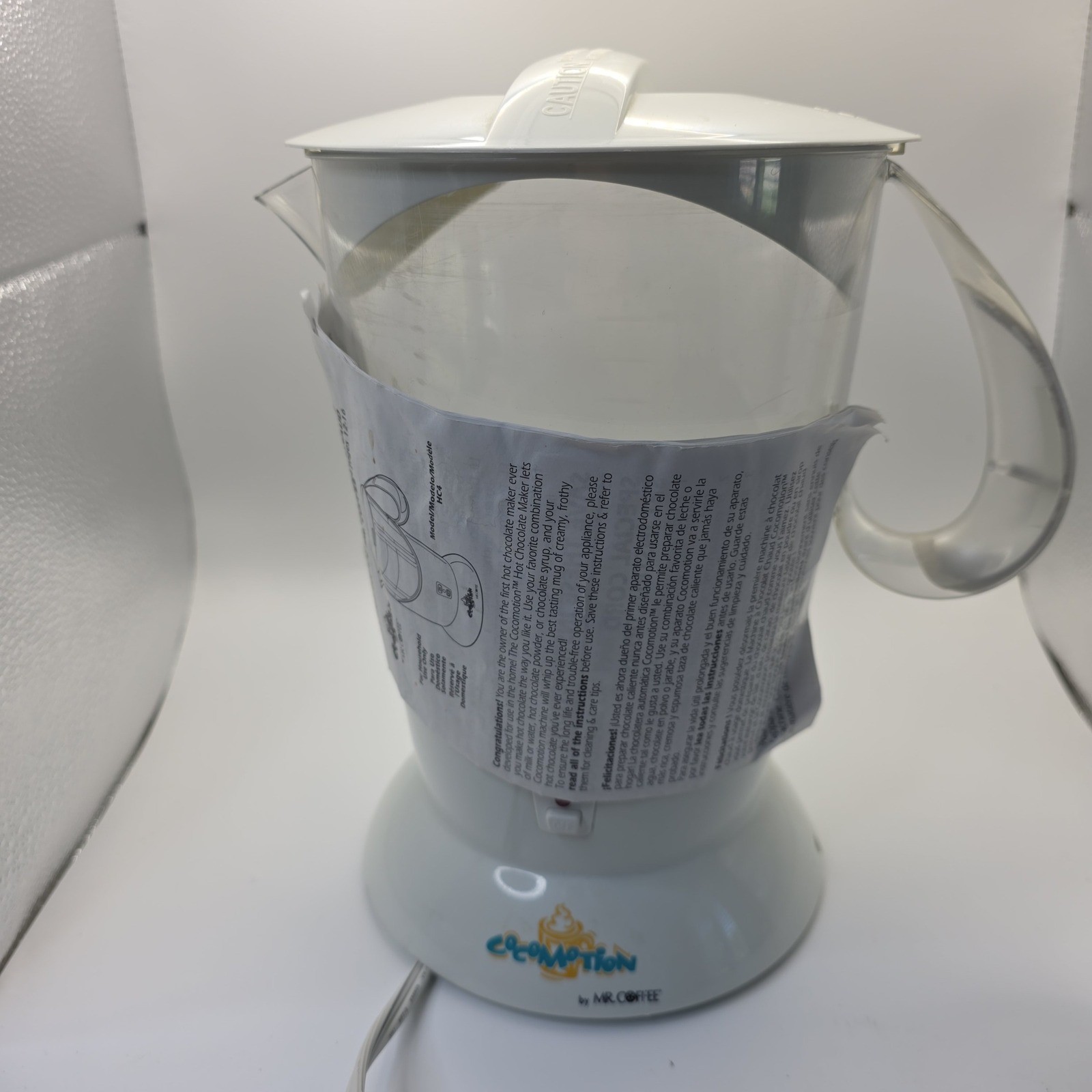 Mr. Coffee Cocomotion Hot Chocolate Maker HC4 White Automatic Cocoa Mixer
