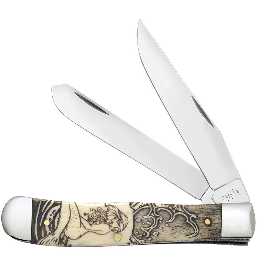CASE XX KNIVES MERMAID SPLASH 3D NATURAL BONE TRAPPER 6254 SS (1067696) POCKET K